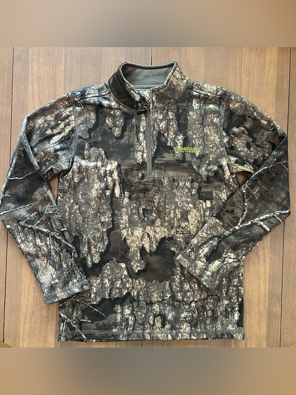 Magellan Outdoors Brown & Black Realtree-Style Quarter-Zip Hoodie